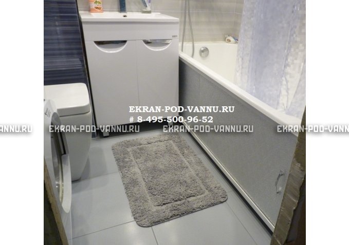 Раздвижной экран EUROPLEX Комфорт Серебро колотый лед – купить по цене 6550 руб. в интернет-магазине в городе Йошкар-Ола картинка 2