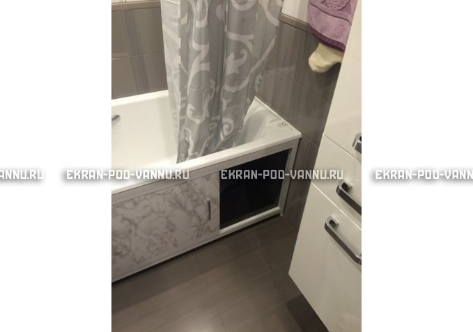 Раздвижной экран EUROPLEX Комфорт серый мрамор – купить по цене 6250 руб. в интернет-магазине в городе Йошкар-Ола картинка 4