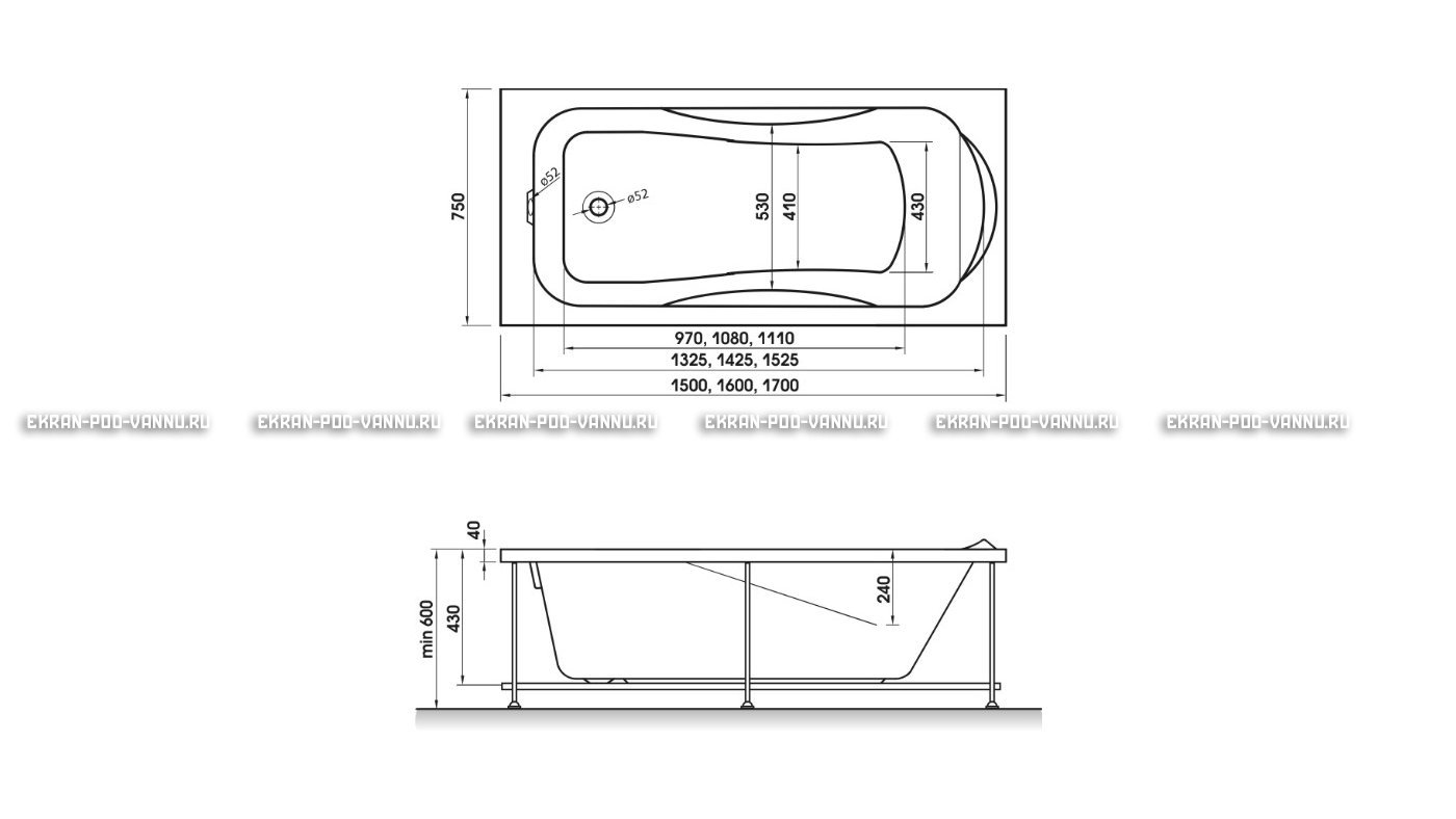 Акриловая ванна Relisan Elvira 160x75 – купить по цене 15940 руб. в интернет-магазине в городе Йошкар-Ола картинка 10