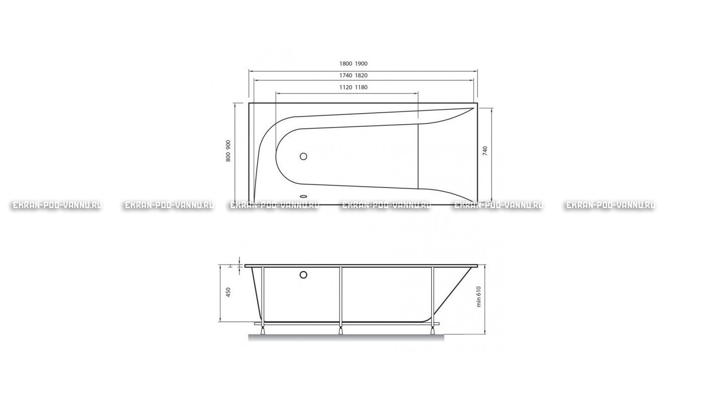 Акриловая ванна Vayer Boomerang 180x80 – купить по цене 43210 руб. в интернет-магазине в городе Йошкар-Ола картинка 15