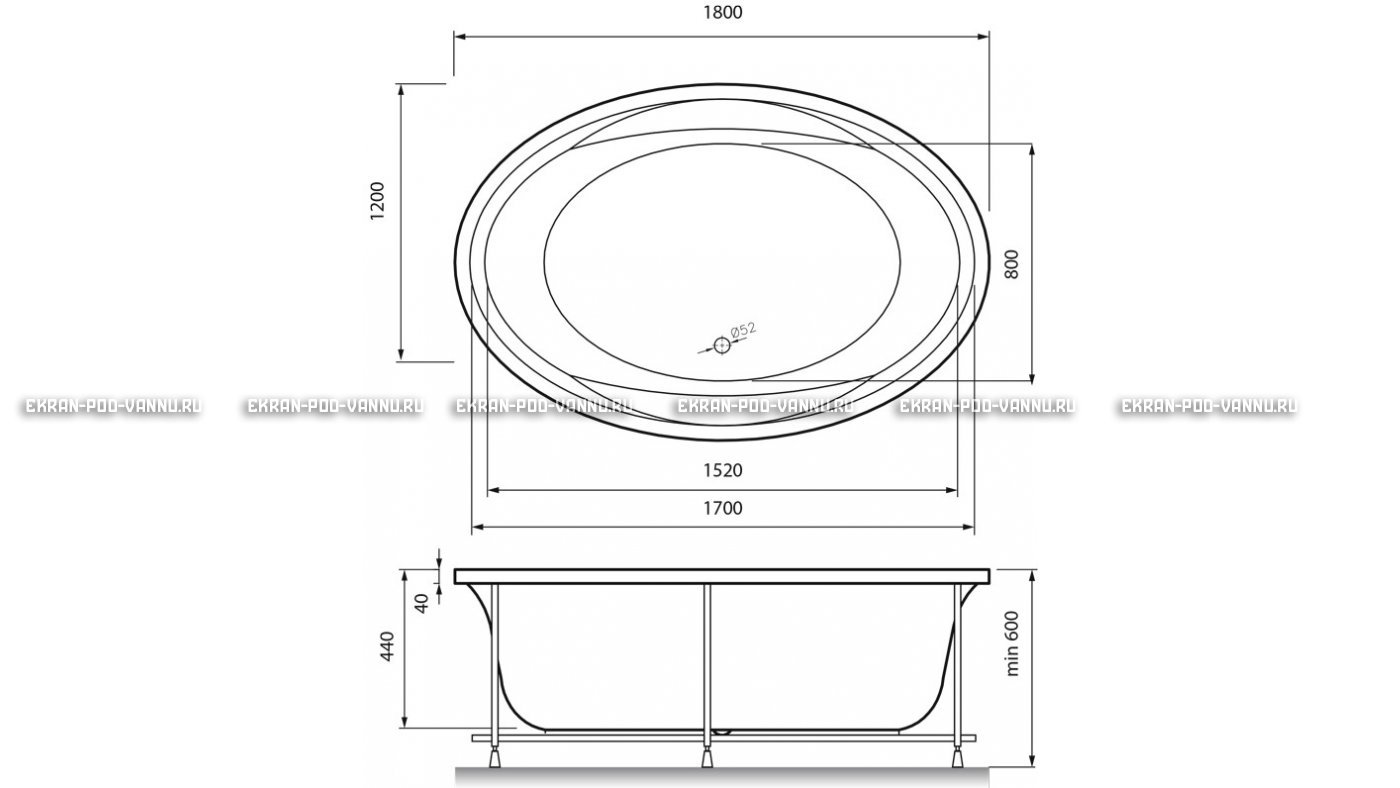 Акриловая ванна Vayer Opal 180x120 – купить по цене 33850 руб. в интернет-магазине в городе Йошкар-Ола картинка 13